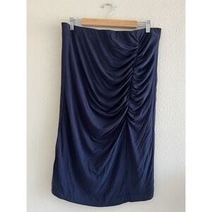 Ann Taylor NWT Navy Blue Pencil Skirt Size 14 Rugged Preppy Office Modest